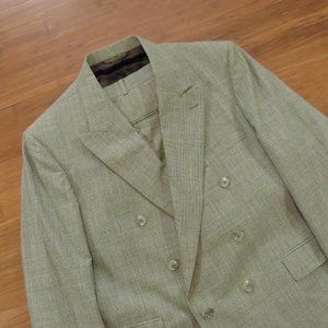 1990s Double Breasted Gray 43R 37x29 Mens Vintage USA Made